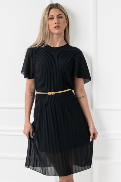 Čierne plisované šaty Ester